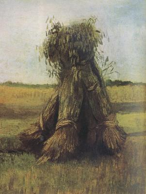 Vincent Van Gogh Sheaves of Wheat in a Field  (nn04) Spain oil painting art